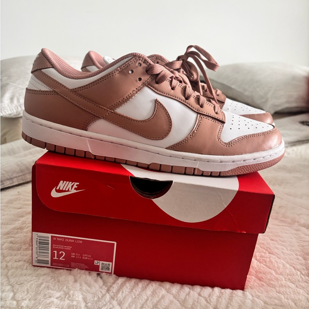 Nike Women's Dunk Low Sneakers - Tan and White